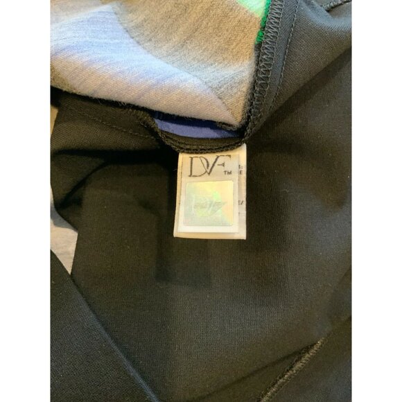 Diane Von Furstenberg Black W/ Tan, Blue & Green Striped Skirt, Size 0 (US) - Picture 7 of 8